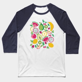 Paper cut geo fruits // print // blue Baseball T-Shirt